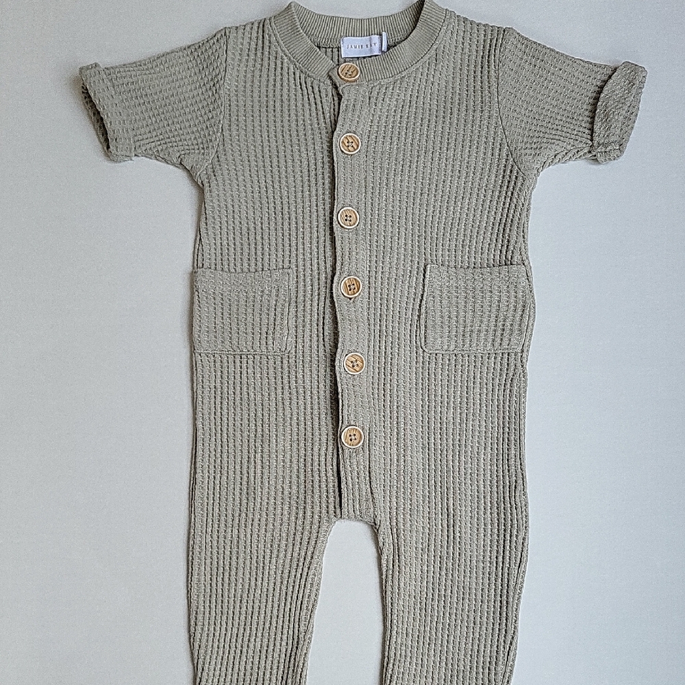 Kids Ribbed One Piece in Green
